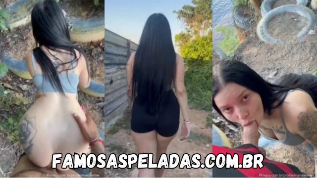 Novinha gostosa metendo no meio do mato até levar gozada